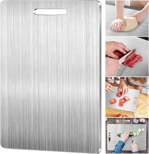 Tabla de Cortar de Titanio, Tabla de Corte para Cocina, Tamaño Grande de Doble Cara para Carnes, Frutas y Verduras (29,2 x 20,3 cm) miniatura 1