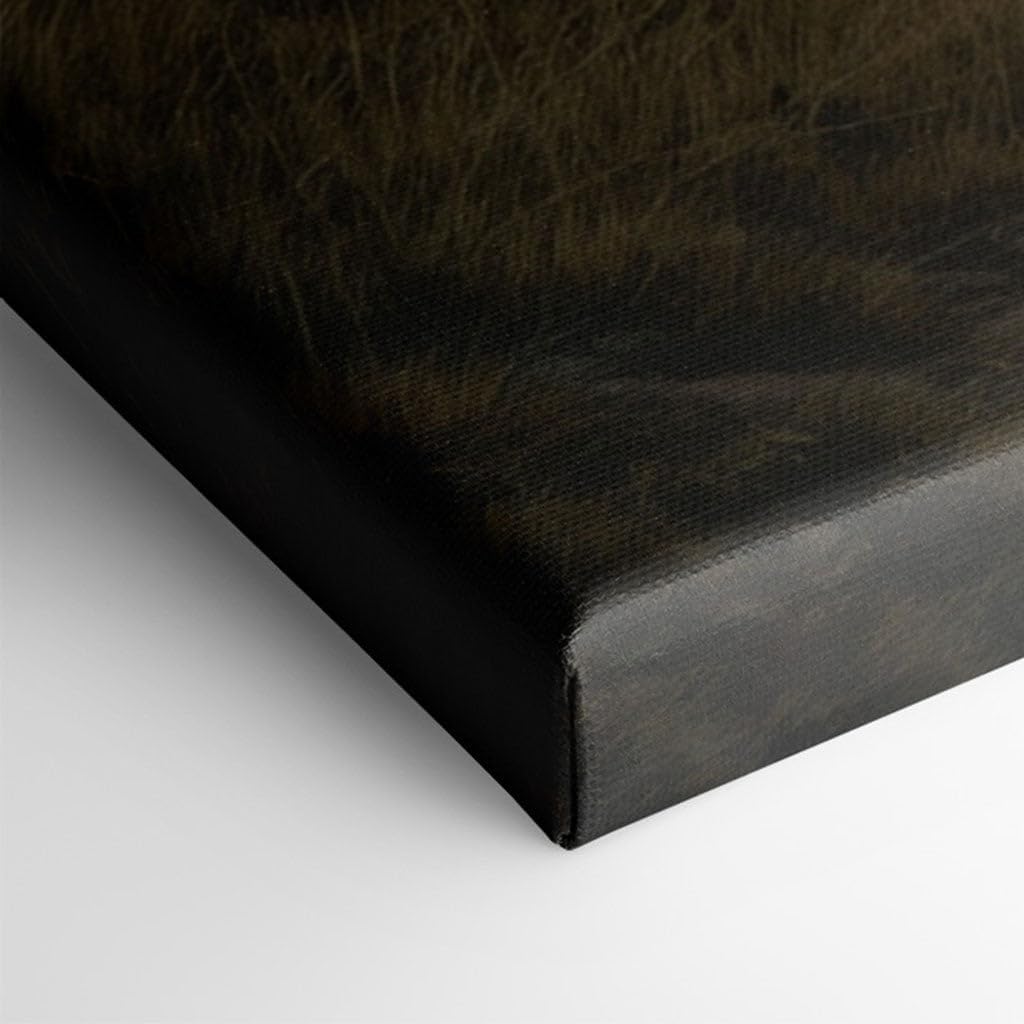 Canvas for Living room. Golden Serenity on the Edge of Storm's Whispers, 27 x 18 inch Canvas Wall Art - Ready to Hang