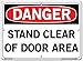 Vestil SI-D-30-C-PS-040 STAND CLEAR OF DOOR AREA Danger Sign, Polystyrene, 0.040" Overall Size, 14.5" W x 10.5" H