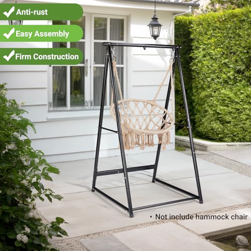 Outvita Outdoor Hammock Chair Stand, Heavy Duty A-Frame Metal Swing Stand with Powder-Coated Finish and 2 Hanging Holes for Yard, Porch, Paito, Inside Room - Thumbnail 6