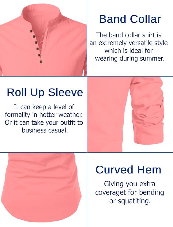 Image of FINIVO FASHION Men's Cotton Blend Regular Full Sleeve Straight Short Kurta Shirt, Casual and Formal Wear