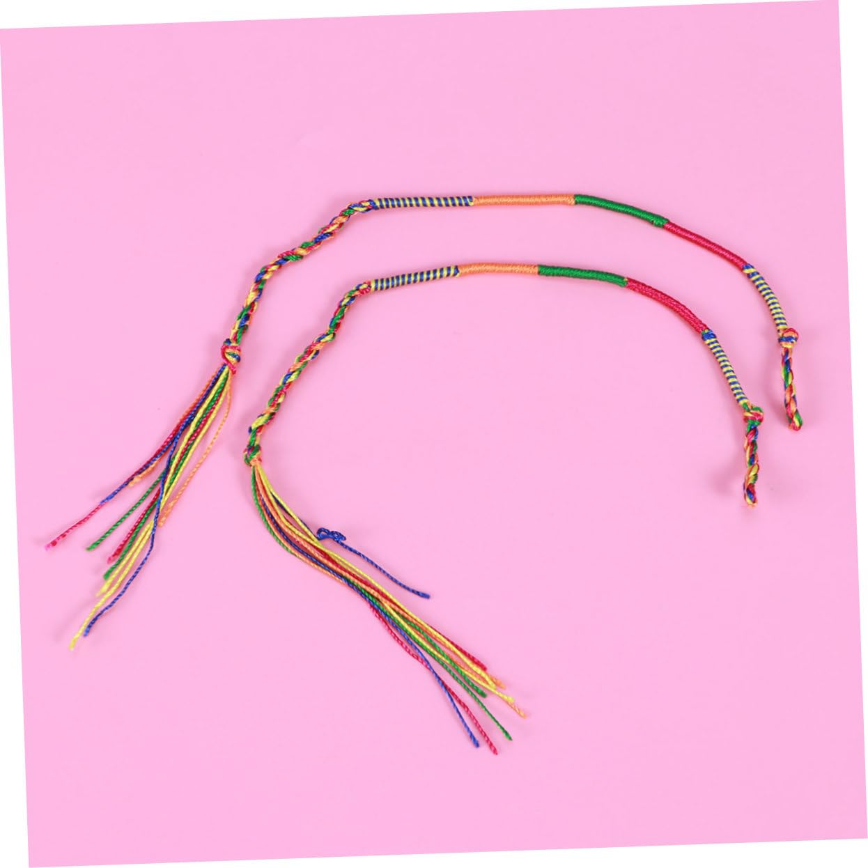 300piezas Pulsera Trenzada Colorida De Hilo De Pulseras De Amistad Para Muñecas y Tobillos Estilo y Color Aleatorio Para Festivales y Especiales