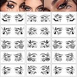 10 Pairs of Halloween Eye Shadow Temporary Tattoo Stickers Eyeliner Decals Face Eye Makeup Stickers for Women Girls Halloween Masquerade Party (Black1)
