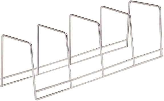 Better Houseware 1494/4 Pot Pan Organizer Under Cabinet, Plate Rack, standard, Silver, 4 divided slots