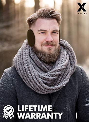Ignitex Ear Muffs For Men & Women - Winter Ear Warmers Behind The Head Style - Soft Fleece Black Earmuffs/Covers For Cold Weather #TOP6