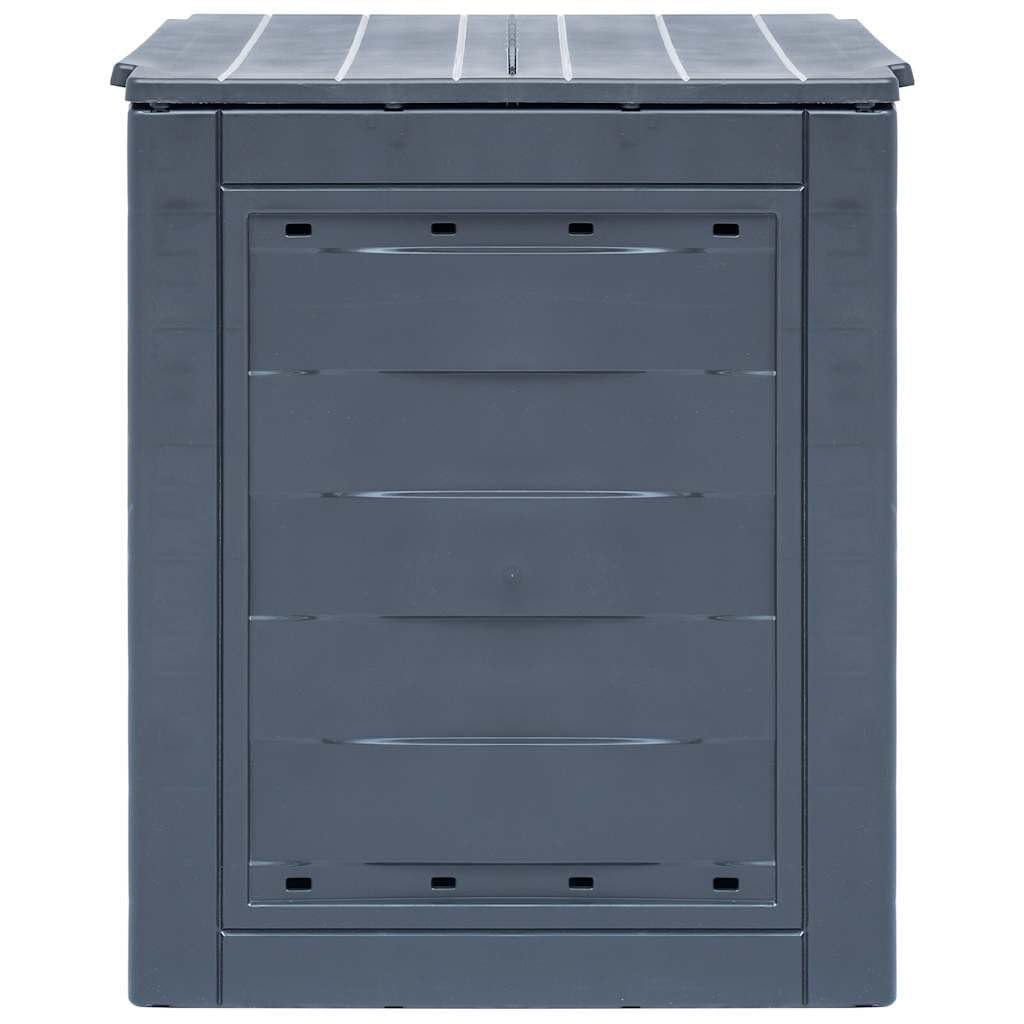 Mangloder - Compostador de jardín (3 unidades, 60 x 60 x 73 cm, 780 L, plástico con tapa de ventilación, tapa de ventilación, para balcón, terraza, jardín, reciclaje de humus), color gris