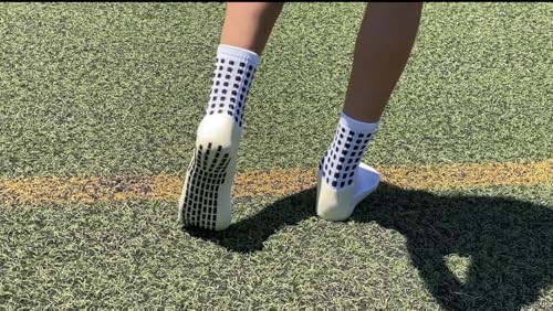 Grip Socks for Women & Kids – 6 Pairs Cushioned (Pink, White, Black) - Small Size -Anti-Slip for Soccer, Gym, Yoga, Pilates.4