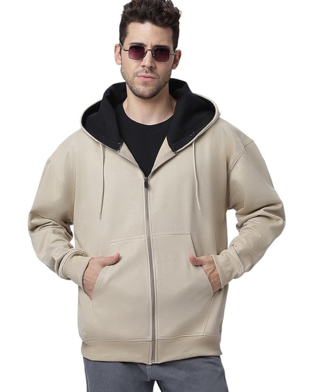 be savage Long Sleeves Oversized Hooded Neck Zipper Baggy Hoodie Drop Shoulder Jacket for Men's-picture-21