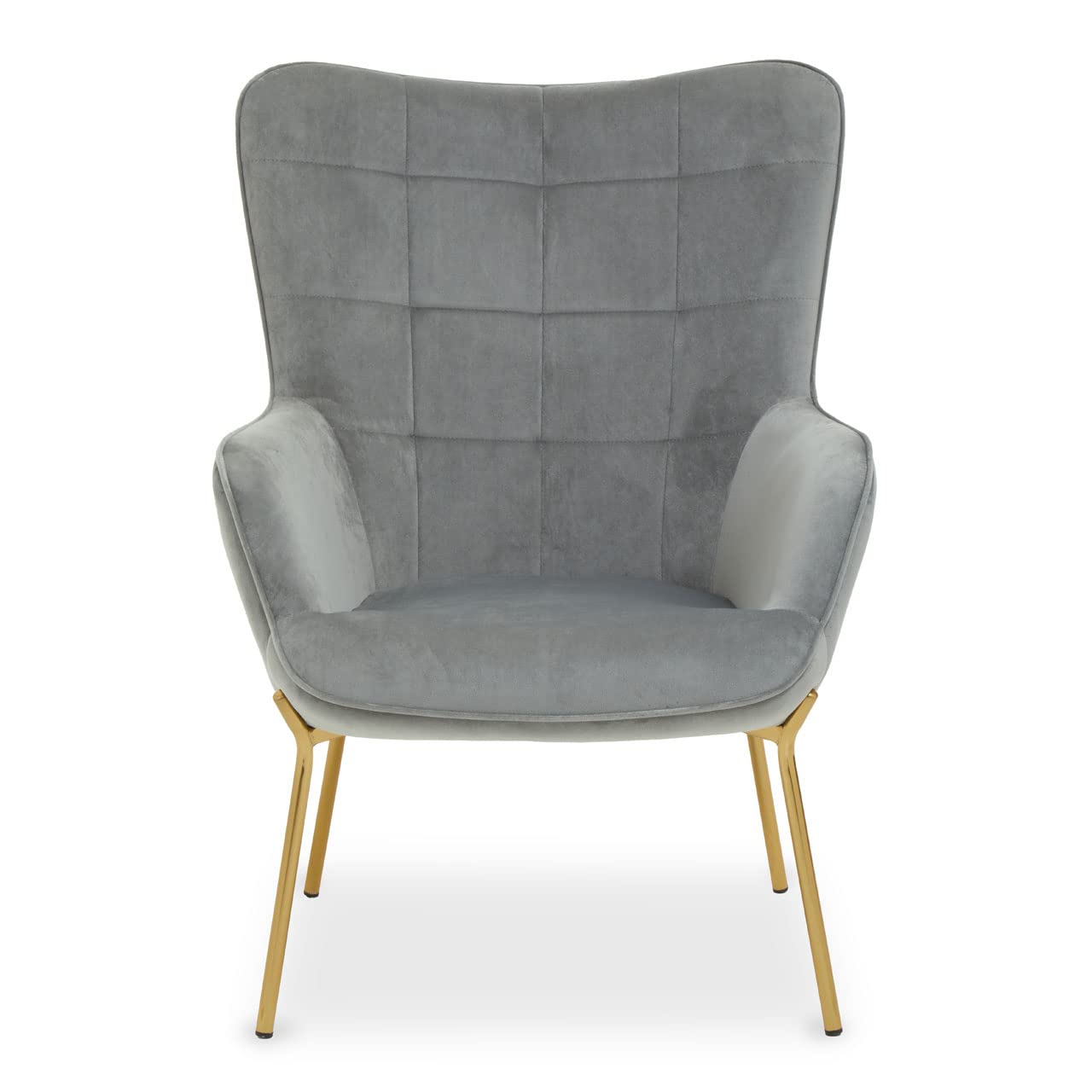 Stockholm Grey Velvet Chair - Grey