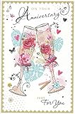 On your anniversary card. Champagne glasses. 9 x 6 inches - Image 1