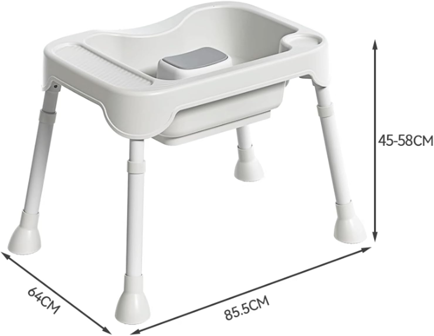 Hair Wash Tub Hair Washing Basin Portable Shampoo Bowl with Drain Hose Height Adjustable Hair Washing Sink for Pregnant Bedridden Elderly Hair Wash Tray
