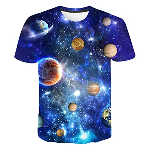 T-shirt galaxie 3D homme et femme col rond imprimé étoiles XL XK-14