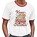 Keep on Truckin' Ringer Tee Shirt Unisex Small White/Red