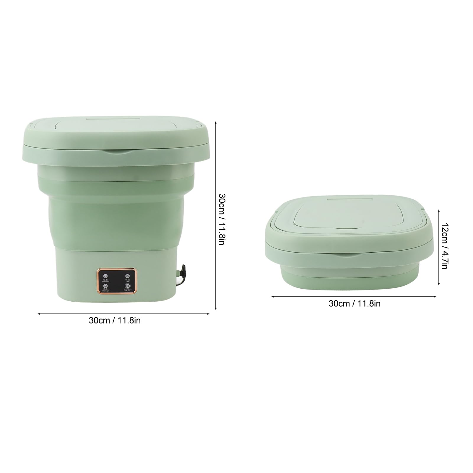 SIXRUN Mini Lavatrice Portatile Pieghevole per Piccoli Vestiti, Lavatrice Automatica per Biancheria Intima per Bambini con capacità di 9 Litri per Camera da Letto (GREEN)