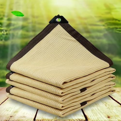 Voile d'ombrage rectangulaire beige contre la chaleur : auvent extérieur en tissu de jardin