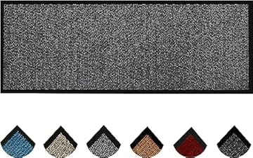 Homatz Hallway Runner Rug Heavy Duty Non-Slip Rubber Back, Grey 80x300cm Long Carpet Runner - Dirt Trapper, Water Absorbent, Washable Runner Rugs, Carpet for Hallway Kitchen Living Room