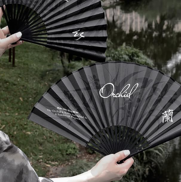 ARYU Plum Orchid Bamboo Chrysanthemum Ancient Style Fan Folding Fan Hanfu Dance Folding Portable