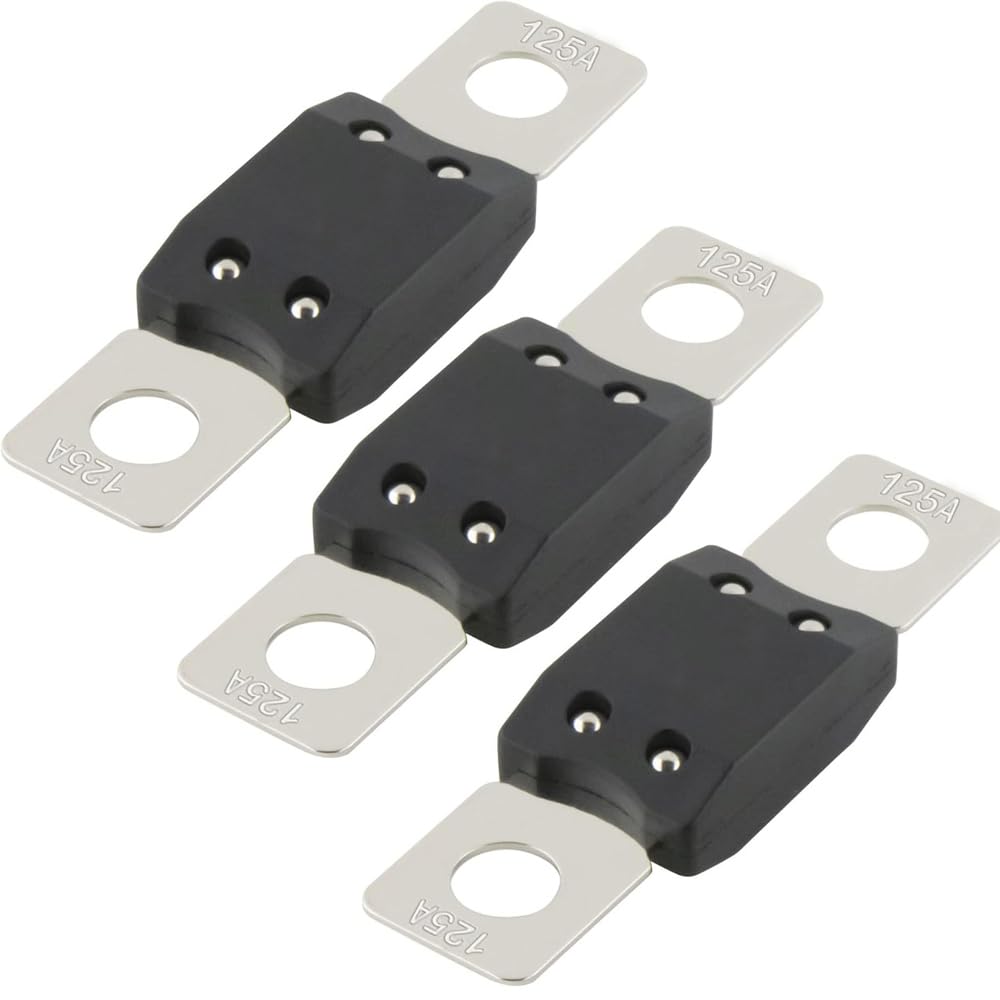 MEGA AMG Hight Current Fuses 3Pcs, 125Amp Bolt Mount High Current Protection for Car Vehicles Trucks Buses Caravans (125A)-image-42