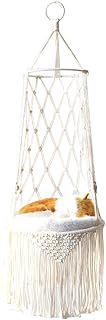 Macrame Cat Hammock, Hanging Cat Bed Cushion and Hanging Kit Kitty Swing Bed Cat Shelf for Cat Small Dog Sleeping Playing Climbing Home Decor (5 kg) Type 7