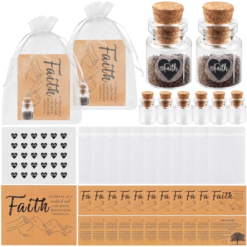 30 Sets Mustard Seed Faith Bottle Mustard Seed Gift Bulk Have a Little Faith Card Christian Gifts Set Christian Religious Gifts Small Faith Based Comfort Baptism Gift Without Mustard Seed