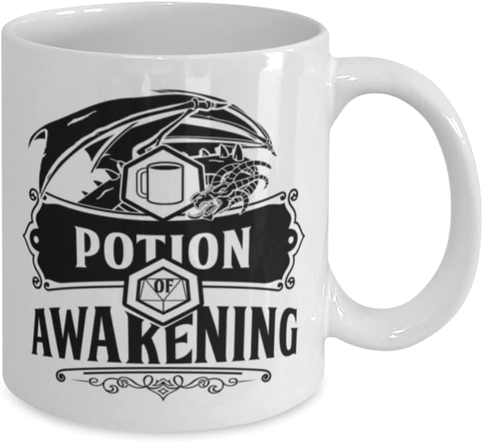 Gearbubble Potion of Awakening 11oz Ceramic Coffee Mug, Dnd Mug. Coffee Potion, For Dungeon Master, RPG, Tabletop Games, Role Playing image 2