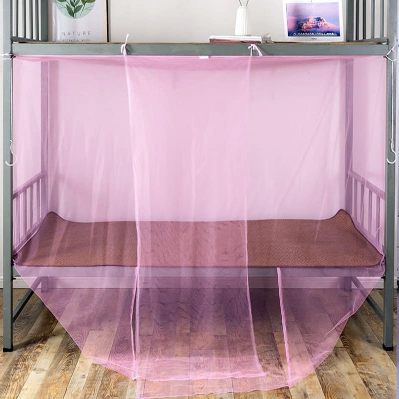 Labymos Manufacturers wholesale student dormitory bunk bed mosquito net single double square top special encryption 0.9 m white dormitory mosquito net Pink 120 * 200 super density
