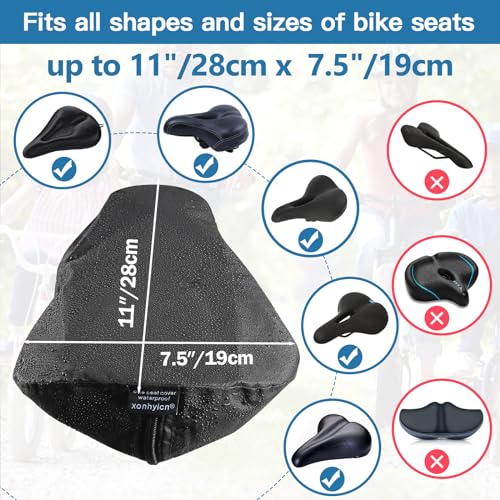 Image of New Bicycle Seat Cushion Waterproof UV Protection Unisex for Gym Bike Mountain Bike Road Bike with Protective Lock Durable Rain Dustproof Cover