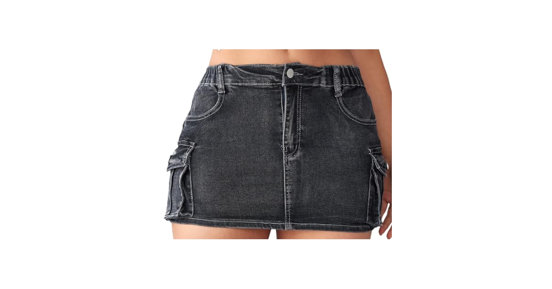 Amazon.com: Women's Casual Low Waist Jean Skirt Sexy Raw Hem