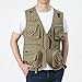 DCEHGEW Men Spring Autumn Travel Hiking Fishing Photographer Athletic Vest with Pockets Mesh Cargo Sleeveless Jacket-Army Green-L
