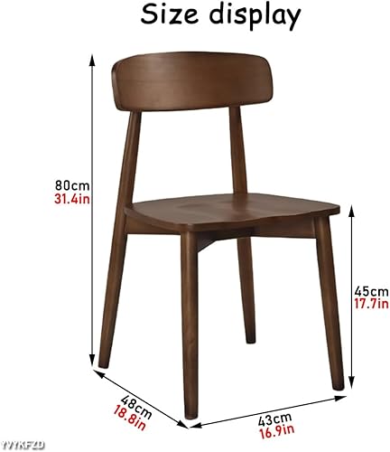 Miniatura 3 de YVYKFZD Solid Wood Dining Chairs, Lounge Dining Room Chair Set, Armless Kitchen Chairs with Curved Back, Comfy Side Chair, for Living Room,
