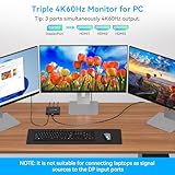 FQuanmap DisplayPort to HDMI Splitter for Multi Monitor Adapter,4K@60Hz DisplayPort Splitter 1 in 3 Out for 3 Monitor HDMI Support Extended Mode on Windows for DP 1.4 Devices Only - Image 5