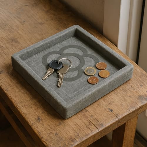 ROCKING GIFTS Bandeja vaciabolsillos Cuadrada PANOT Gris Cemento 15 cm