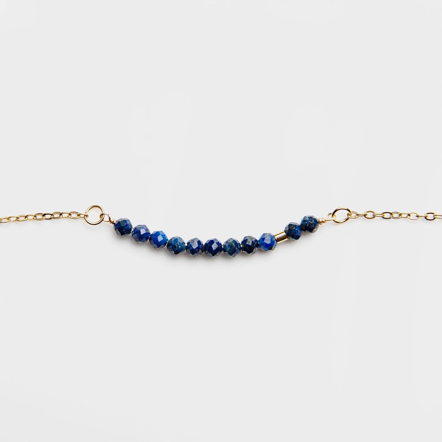 Christian 18K Gold and Lapis Lazuli Minimalist Morse Code Bracelet for Women | Bible Verse Gift for Her | Ladies Religious Dainty Blue Beaded Jewelry with Inspirational Words of Encouragement | Catholic Gift for Mom, Daughter, Wife, Friend, Sister - Image 2