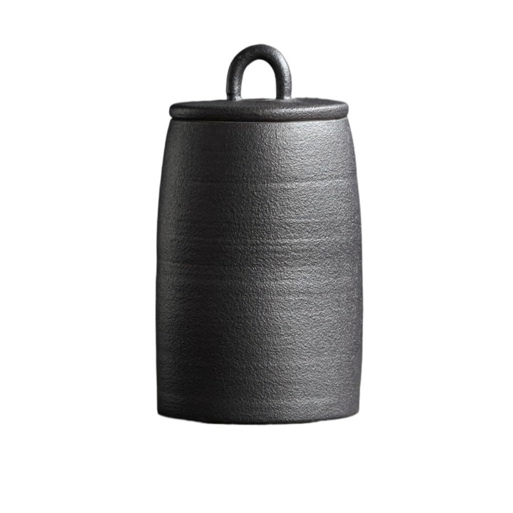 Tarro de cerámica para té a granel, nueces de café, cereales, sellado, para uso doméstico, chino, retro, vacío, contenedor de té (B,L)