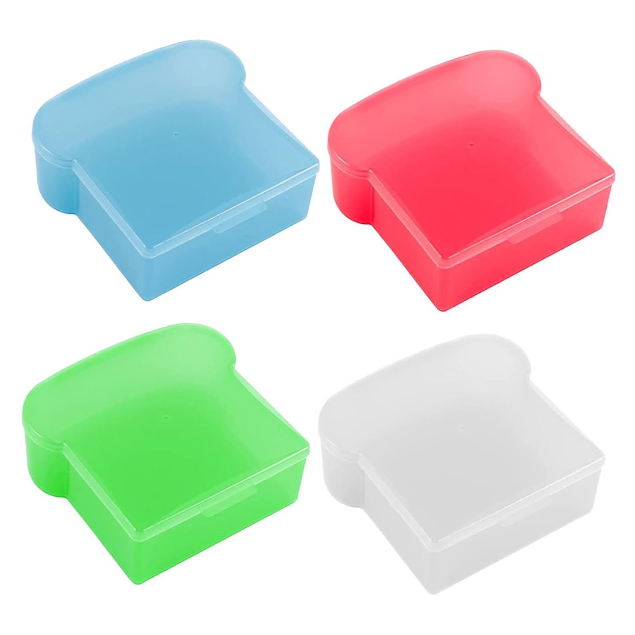 SOLUSTRE 4pcs Leak Toast Container Versatile Clamshell Plastic Box for Fresh Bread Preservation for Snacks Fruits and Picnics Tidy Kitchen Storage Color