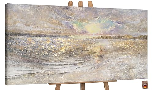 Quadro Su Tela Dipinto A Mano Con Scena Di Fattoria, Cornice PS, 114x76 Cm, Decorazione Rustica Per Soggiorno