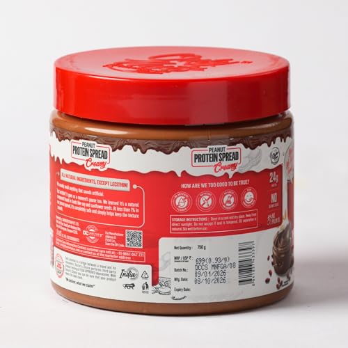 Image of DC Doctors Choice High Protein Peanut Butter, Only Nuts, Dark Chocolate Flavour, Gluten-Free, Zero Trans Fat, Vegan, Chocolate Fudge Creamy (750 g) (Pack of 1)