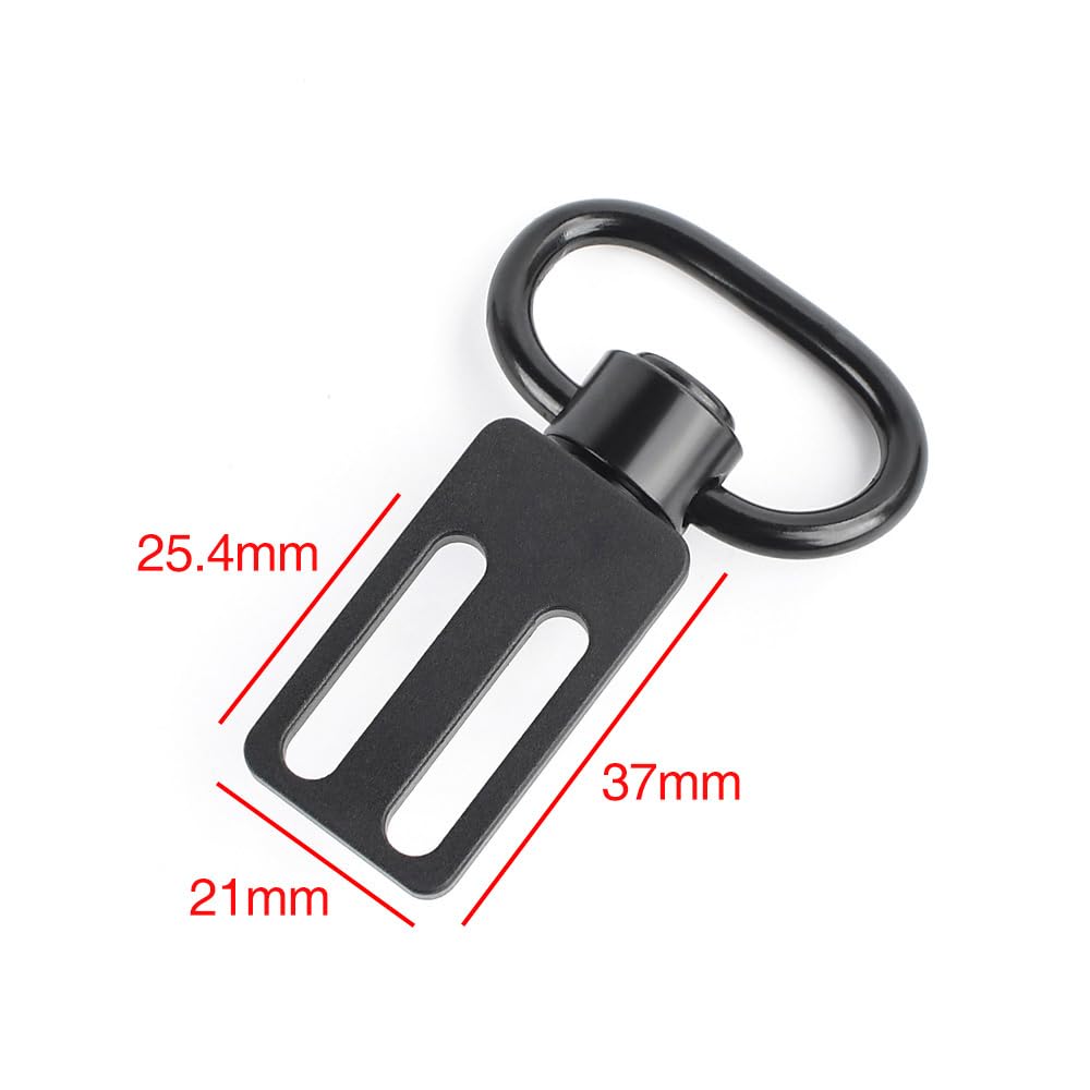 Tactical 2 a 1 Punto triglide (2,5 cm) Sling Adapter, Push Button Quick Release Swing Girevole per Outdoor Bag Cinghie Accessori (Nero)