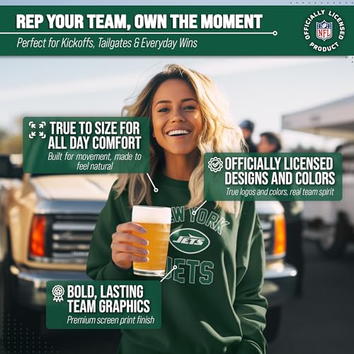 Sudadera NFL de mezcla de algodón premium con acabados duraderos en verde bosque Small 5