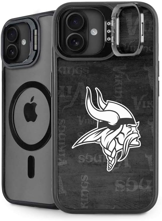 Skinit Kickstand Phone Case Compatible with iPhone 16 Plus - Officially Licensed Liquid Blue NFL Minnesota Vikings Running Back Design