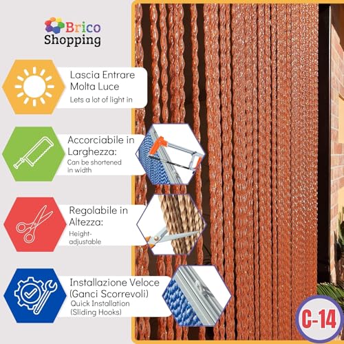 Cortina mosquitera para puerta exterior regulable en PVC antimoscas con 15 colores 3