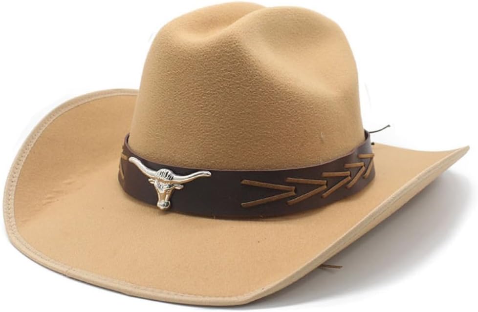 Western Felt Cowboy Hat with Turquoise Studded Band, Brown