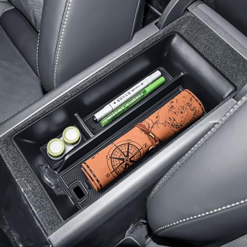 HGWEI Center Console Organizer Compatible with 2025 2026 Toyota Camry 9th Gen Interior Accessories, Middle Armrest Storage Box Insert Compartment Tray Secondary Holder, Black