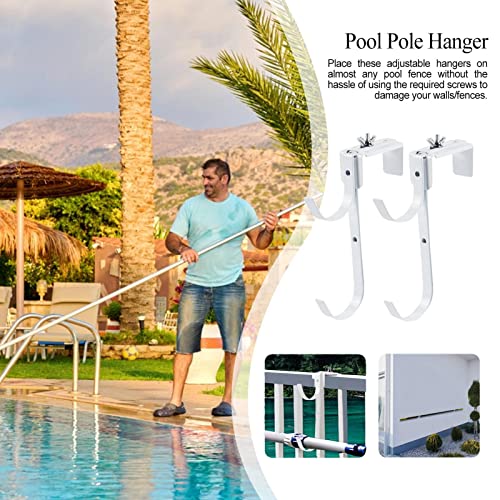Ganchos para Varas de Piscina,2 peças de acessórios de piscina ajustáveis ​​cabides | Suporte de arm
