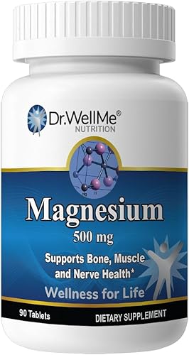 Dr.WellMe Tableta de Óxido de Magnesio 500 mg  Suplemento dietético para la función normal del corazón, músculos saludables y formación ósea*  90