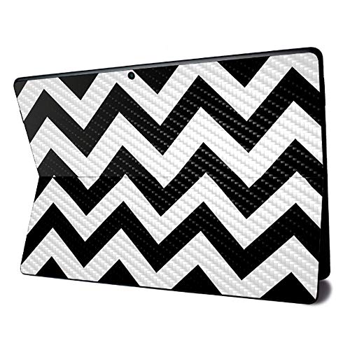 Image of MightySkins Carbon Fiber Skin for Microsoft Surface Pro X - Black Chevron | Textured Carbon Fiber Finish | Easy to Apply, Remove, and Change Styles | Made in The USA