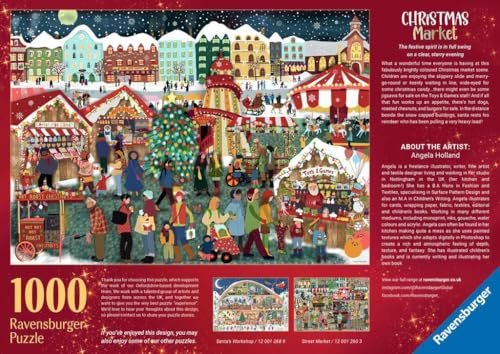 Rompecabezas Ravensburger - Mercado Navideño - 1000 piezas - Encuentra regalos preciosos en este encantador mercado rural - Detalles impresionantes - Calidad premium - Edad mínima recomendada: 12 años miniatura 3