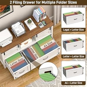 Lateral File Cabinets 2 Drawer with Sliding Barn Doors Farmhouse Filing Cabinet with 2 Drawer for Home OfficeFiling Organization Storage Cabinets for Hanging Files LetterLegalF4A4