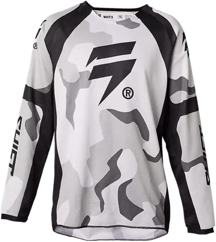 Shift MX by Fox Racing Youth White Label Dirt Bike MX Motocross Offroad & ATV Jerseys - Posn White Camo, YS