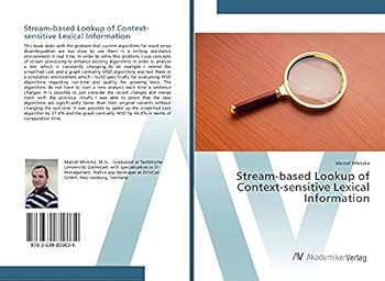 Paperback Stream-based Lookup of Context-sensitive Lexical Information Book